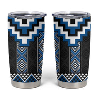 Blue Taniko Aotearoa Tumbler Cup Niho Taniwha Mix Poutama LT14 Blue - Polynesian Pride