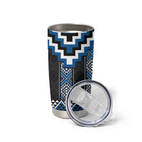 Blue Taniko Aotearoa Tumbler Cup Niho Taniwha Mix Poutama LT14 - Polynesian Pride