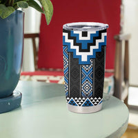 Blue Taniko Aotearoa Tumbler Cup Niho Taniwha Mix Poutama LT14 - Polynesian Pride