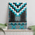 Turquoise Taniko Pattern Aotearoa Canvas Wall Art Niho Taniwha Mix Poutama