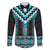 Turquoise Taniko Pattern Aotearoa Family Matching Puletasi and Hawaiian Shirt Niho Taniwha Mix Poutama LT14