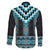 Turquoise Taniko Pattern Aotearoa Family Matching Puletasi and Hawaiian Shirt Niho Taniwha Mix Poutama LT14