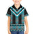 Turquoise Taniko Pattern Aotearoa Family Matching Puletasi and Hawaiian Shirt Niho Taniwha Mix Poutama LT14