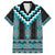 Turquoise Taniko Pattern Aotearoa Family Matching Summer Maxi Dress and Hawaiian Shirt Niho Taniwha Mix Poutama LT14