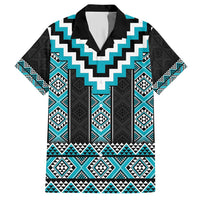 Turquoise Taniko Pattern Aotearoa Hawaiian Shirt Niho Taniwha Mix Poutama LT14 Turquoise - Polynesian Pride
