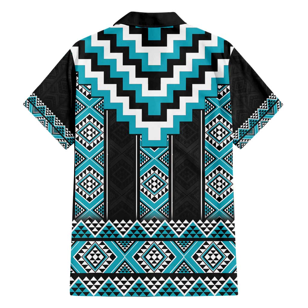 Turquoise Taniko Pattern Aotearoa Hawaiian Shirt Niho Taniwha Mix Poutama LT14 - Polynesian Pride