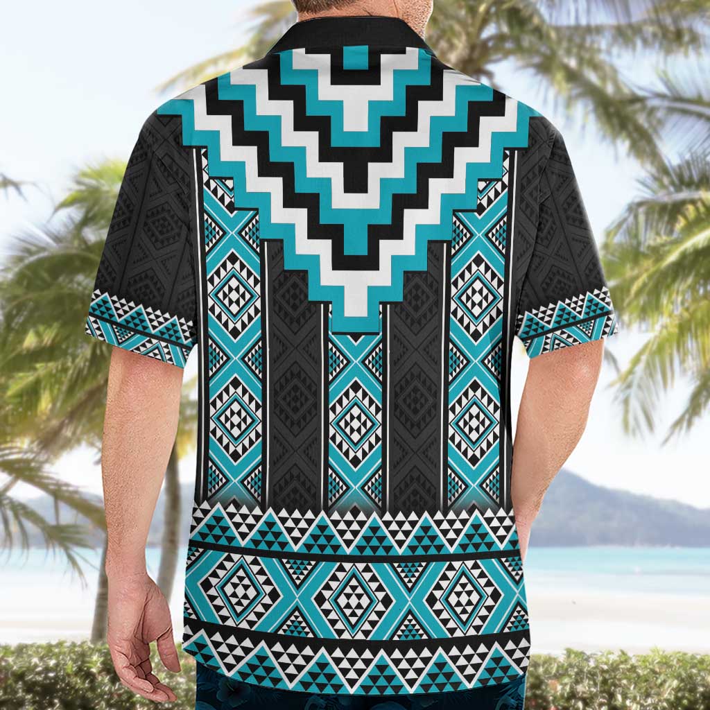 Turquoise Taniko Pattern Aotearoa Hawaiian Shirt Niho Taniwha Mix Poutama LT14 - Polynesian Pride