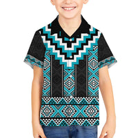 Turquoise Taniko Pattern Aotearoa Hawaiian Shirt Niho Taniwha Mix Poutama LT14 - Polynesian Pride
