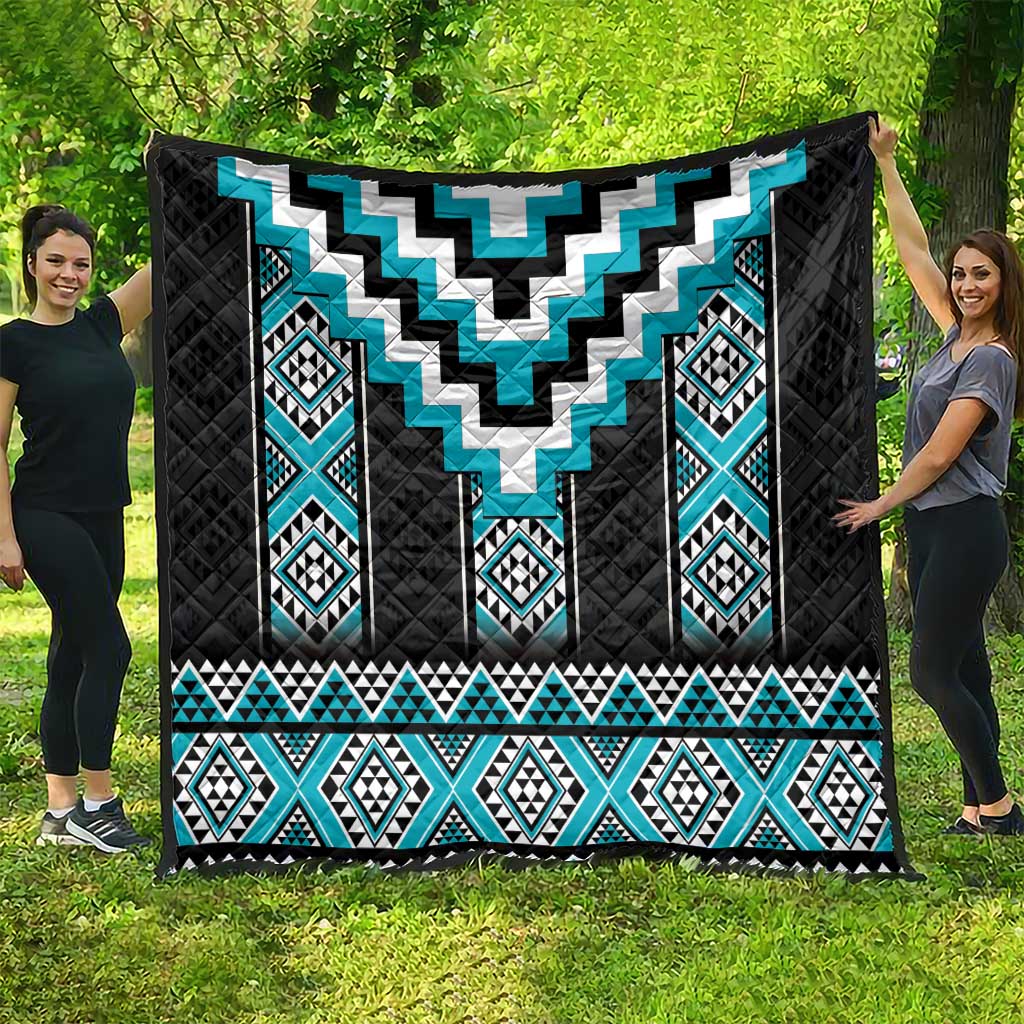 Turquoise Taniko Pattern Aotearoa Quilt Niho Taniwha Mix Poutama