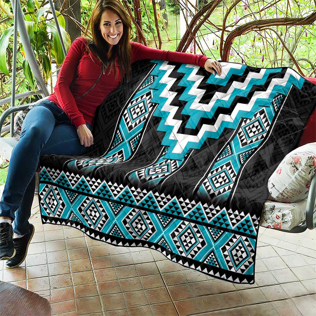 Turquoise Taniko Pattern Aotearoa Quilt Niho Taniwha Mix Poutama