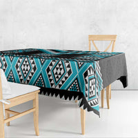 Turquoise Taniko Pattern Aotearoa Tablecloth Niho Taniwha Mix Poutama LT14 - Polynesian Pride