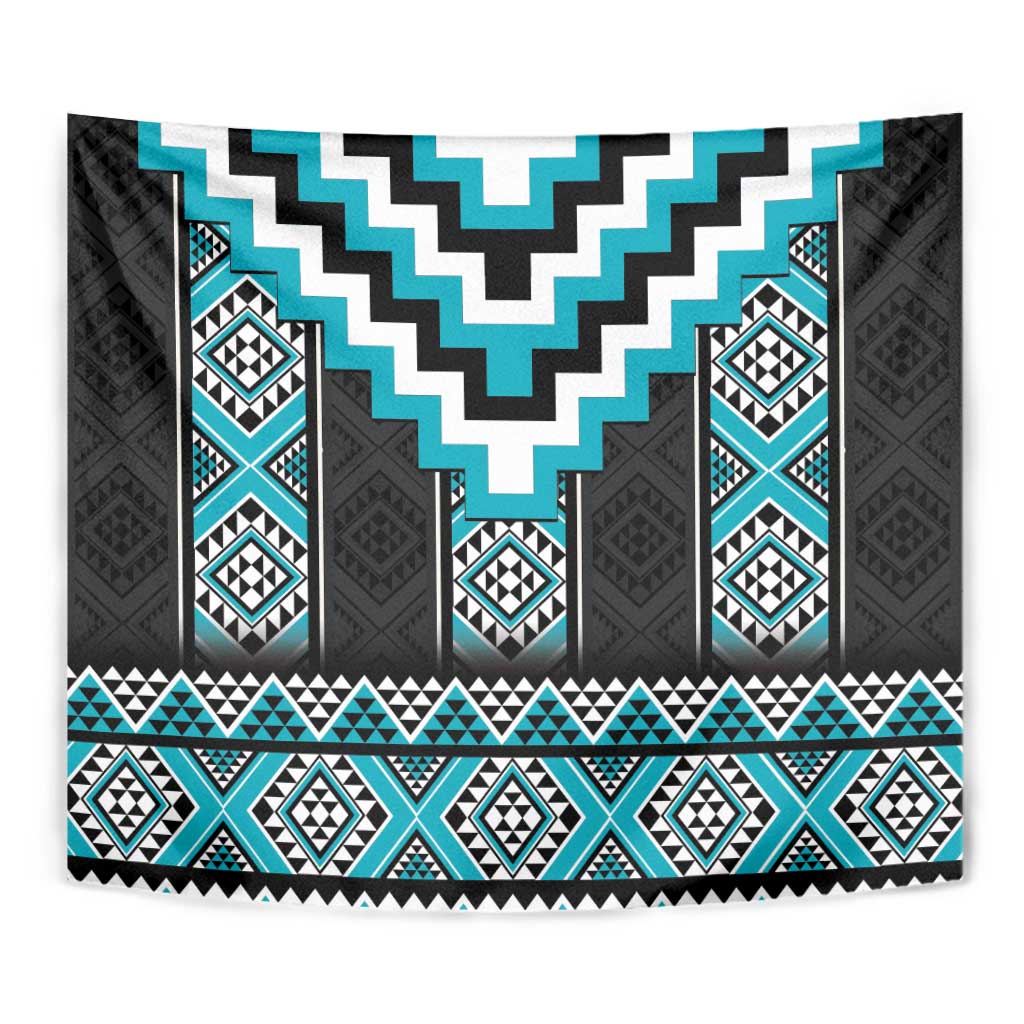 Turquoise Taniko Pattern Aotearoa Tapestry Niho Taniwha Mix Poutama