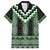 Green Taniko Pattern Aotearoa Family Matching Long Sleeve Bodycon Dress and Hawaiian Shirt Niho Taniwha Mix Poutama LT14