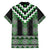 Green Taniko Pattern Aotearoa Family Matching Long Sleeve Bodycon Dress and Hawaiian Shirt Niho Taniwha Mix Poutama LT14