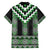 Green Taniko Pattern Aotearoa Family Matching Short Sleeve Bodycon Dress and Hawaiian Shirt Niho Taniwha Mix Poutama LT14