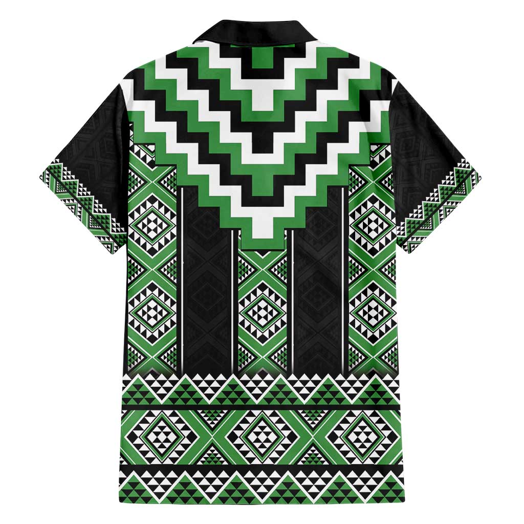 Green Taniko Pattern Aotearoa Hawaiian Shirt Niho Taniwha Mix Poutama LT14 - Polynesian Pride