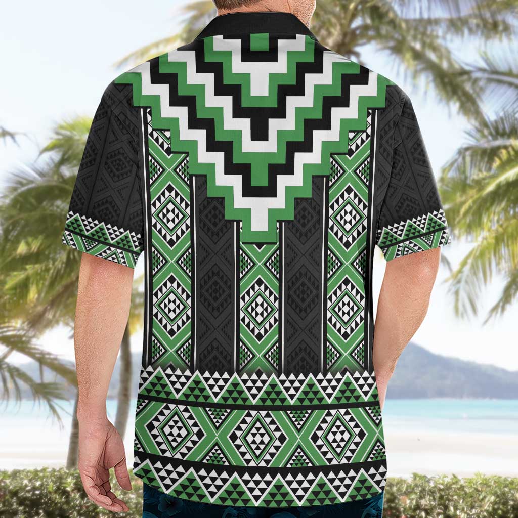 Green Taniko Pattern Aotearoa Hawaiian Shirt Niho Taniwha Mix Poutama LT14 - Polynesian Pride