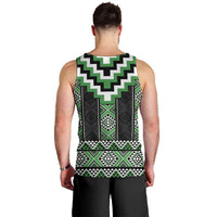 Green Taniko Pattern Aotearoa Men Tank Top Niho Taniwha Mix Poutama LT14 - Polynesian Pride