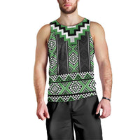 Green Taniko Pattern Aotearoa Men Tank Top Niho Taniwha Mix Poutama LT14 - Polynesian Pride