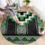 Green Taniko Pattern Aotearoa Round Carpet Niho Taniwha Mix Poutama