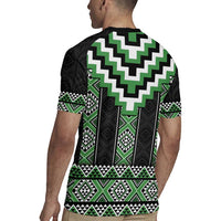 Green Taniko Pattern Aotearoa Rugby Jersey Niho Taniwha Mix Poutama LT14 - Polynesian Pride