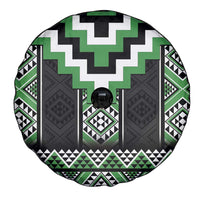 Green Taniko Pattern Aotearoa Spare Tire Cover Niho Taniwha Mix Poutama LT14 - Polynesian Pride