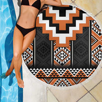 Orange Taniko Pattern Aotearoa Beach Blanket Niho Taniwha Mix Poutama LT14 - Polynesian Pride