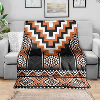 Orange Taniko Pattern Aotearoa Blanket Niho Taniwha Mix Poutama LT14 - Polynesian Pride