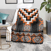 Orange Taniko Pattern Aotearoa Blanket Niho Taniwha Mix Poutama LT14 - Polynesian Pride
