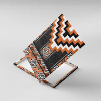 Orange Taniko Pattern Aotearoa Canvas Wall Art Niho Taniwha Mix Poutama LT14 With Frame Orange - Polynesian Pride