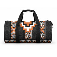 Orange Taniko Motifs Aotearoa Duffle Bag Niho Taniwha Mix Poutama LT14 One size Orange - Polynesian Pride