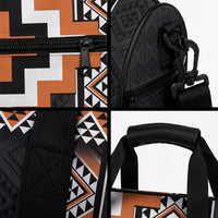 Orange Taniko Motifs Aotearoa Duffle Bag Niho Taniwha Mix Poutama LT14 - Polynesian Pride