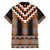 Orange Taniko Pattern Aotearoa Family Matching Long Sleeve Bodycon Dress and Hawaiian Shirt Niho Taniwha Mix Poutama LT14