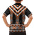 Orange Taniko Pattern Aotearoa Family Matching Off The Shoulder Long Sleeve Dress and Hawaiian Shirt Niho Taniwha Mix Poutama LT14