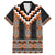 Orange Taniko Pattern Aotearoa Family Matching Off The Shoulder Long Sleeve Dress and Hawaiian Shirt Niho Taniwha Mix Poutama LT14