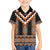 Orange Taniko Pattern Aotearoa Family Matching Off Shoulder Short Dress and Hawaiian Shirt Niho Taniwha Mix Poutama LT14