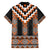 Orange Taniko Pattern Aotearoa Family Matching Short Sleeve Bodycon Dress and Hawaiian Shirt Niho Taniwha Mix Poutama LT14