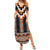 Orange Taniko Pattern Aotearoa Family Matching Summer Maxi Dress and Hawaiian Shirt Niho Taniwha Mix Poutama LT14