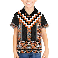 Orange Taniko Pattern Aotearoa Hawaiian Shirt Niho Taniwha Mix Poutama LT14 - Polynesian Pride