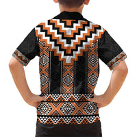 Orange Taniko Pattern Aotearoa Hawaiian Shirt Niho Taniwha Mix Poutama LT14 - Polynesian Pride