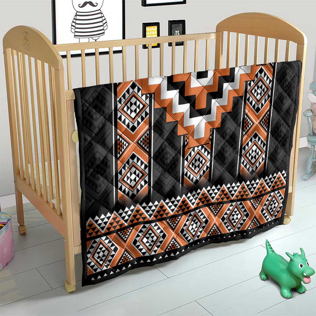 Orange Taniko Pattern Aotearoa Quilt Niho Taniwha Mix Poutama