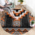 Orange Taniko Pattern Aotearoa Round Carpet Niho Taniwha Mix Poutama