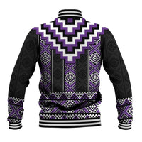 Purple Taniko Pattern Aotearoa Baseball Jacket Niho Taniwha Mix Poutama LT14 - Polynesian Pride