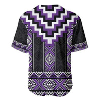 Purple Taniko Pattern Aotearoa Baseball Jersey Niho Taniwha Mix Poutama LT14