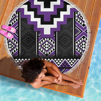 Purple Taniko Pattern Aotearoa Beach Blanket Niho Taniwha Mix Poutama LT14 - Polynesian Pride