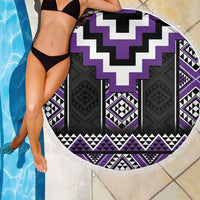 Purple Taniko Pattern Aotearoa Beach Blanket Niho Taniwha Mix Poutama LT14 - Polynesian Pride