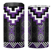 Purple Taniko Pattern Aotearoa 4 in 1 Can Cooler Tumbler Niho Taniwha Mix Poutama LT14 One Size: 16 oz Purple - Polynesian Pride