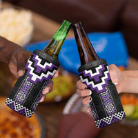 Purple Taniko Pattern Aotearoa 4 in 1 Can Cooler Tumbler Niho Taniwha Mix Poutama LT14 - Polynesian Pride
