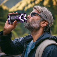 Purple Taniko Pattern Aotearoa 4 in 1 Can Cooler Tumbler Niho Taniwha Mix Poutama LT14 - Polynesian Pride
