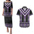 Purple Taniko Pattern Aotearoa Couples Matching Puletasi and Hawaiian Shirt Niho Taniwha Mix Poutama LT14